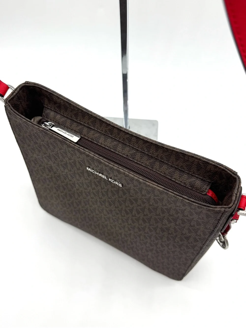 Michael Kors Large Messenger Crossbody Bag Brown/Red